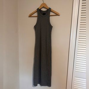 Gray ribbed bodycon midi dress from revolve